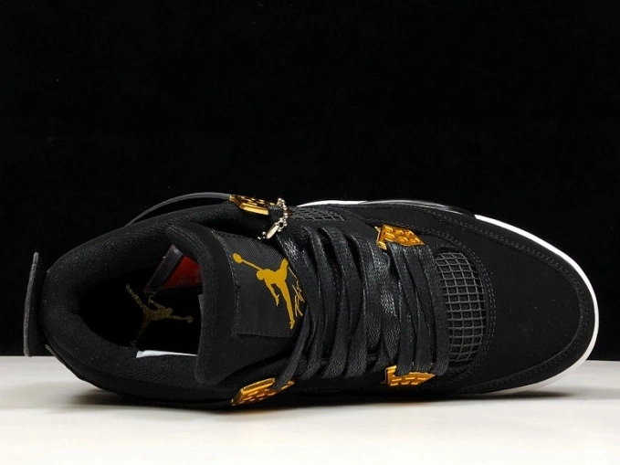 Air 308497-032 Black Gold-White Jordan 4 Metallic Royalty 0815